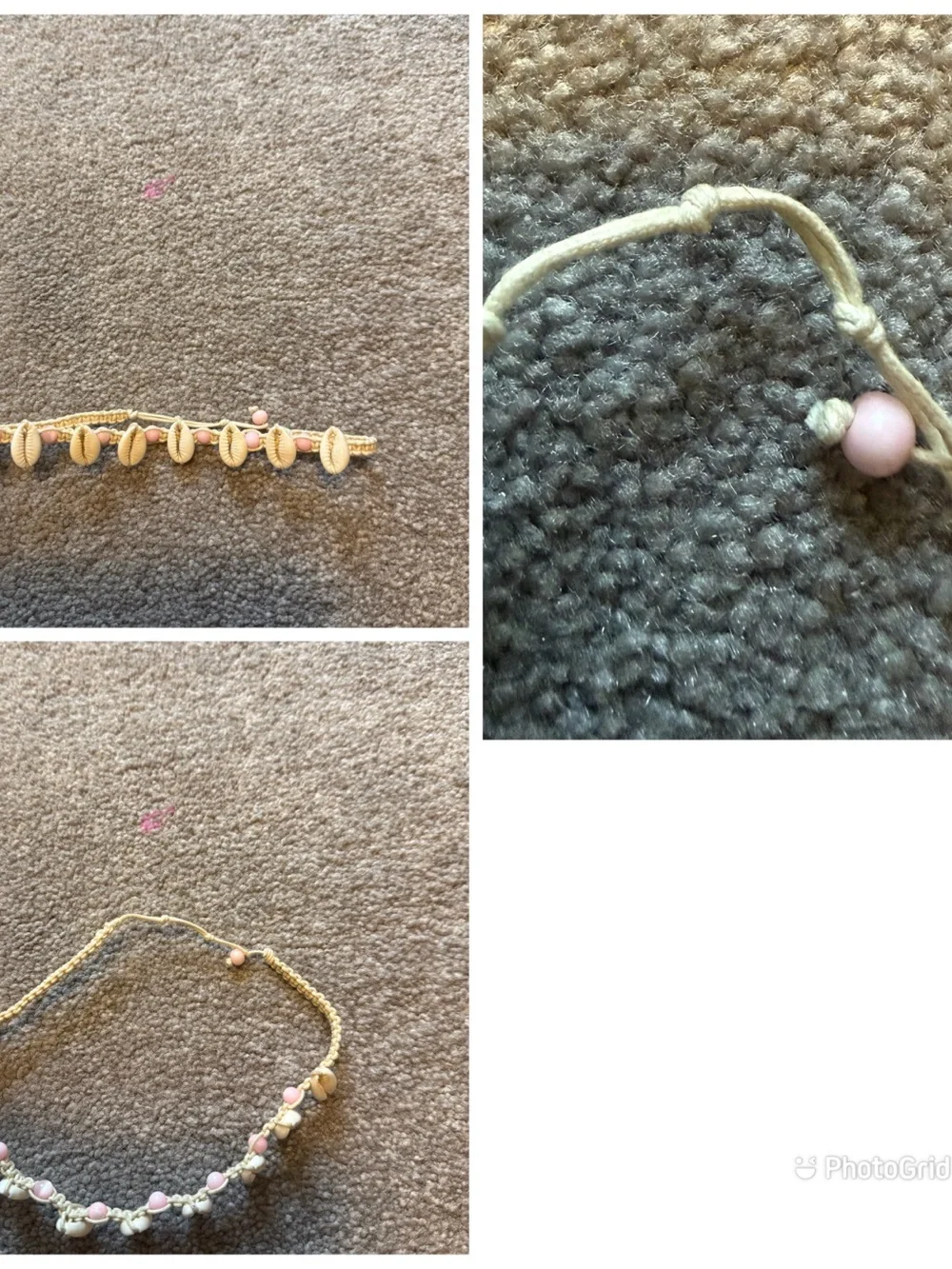 Shell & Pink Bead necklace- Beach Boho Style